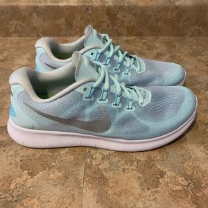 Nike Free RN Women's Running Shoes Glacier Blue Silver Size 9.5